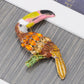 Hand Painted Beak Amazon Toucan Bird Pin Brooch