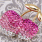 Swarovski Crystal Shine Rose Pink Cherry Fruit Brooch Pin