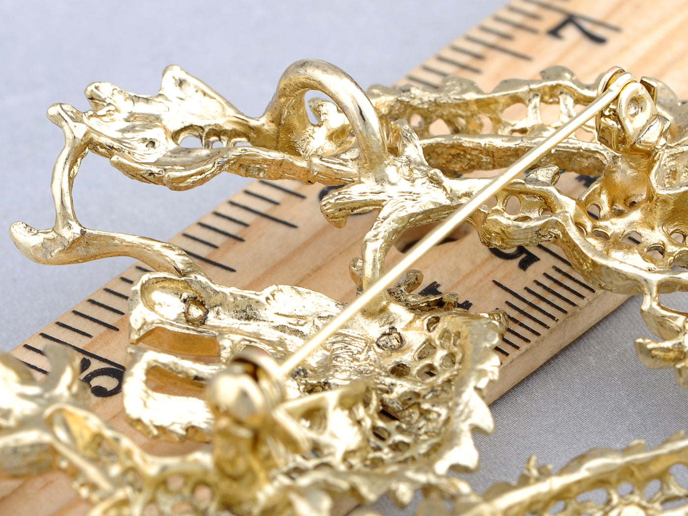 Light Blue Chinese Zodiac Fire Ball Dragon Brooch Pin