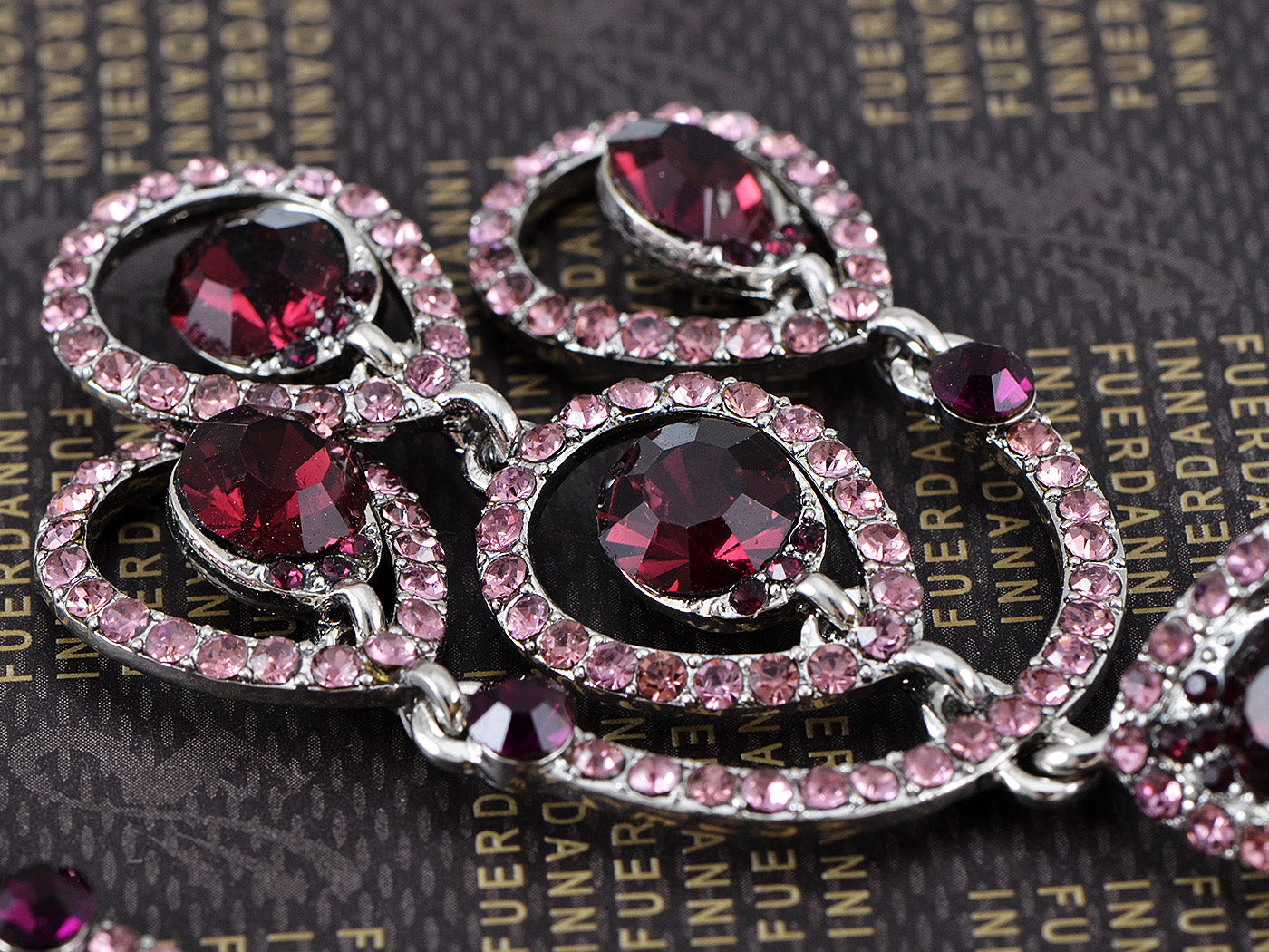 Element Silver Purple Chandelier Peacock Dangle Earrings