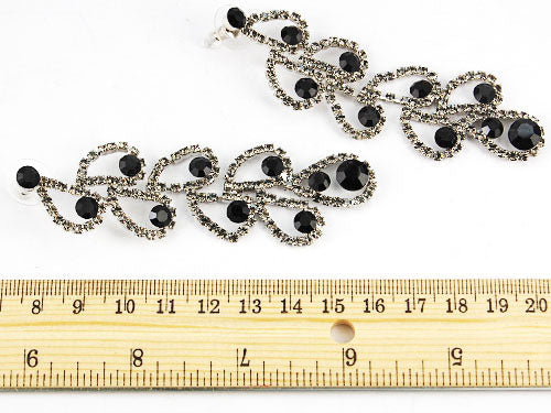 Element Gun Jet Black Colored Dangle Teardrop Earrings