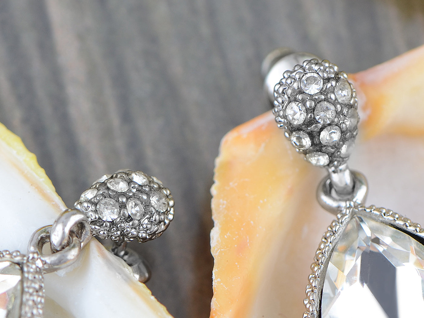 Swarovski Crystal Element Silver Teardrop Rain Chandelier Dangle Earrings