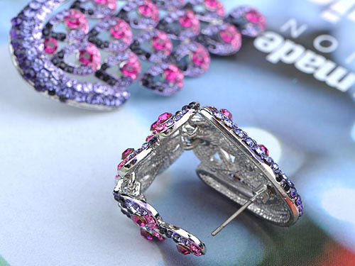 Element Silver Ombre Purple Rainbow Teardrop Dangle Earrings