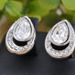 Swarovski Crystal Element Silver Colored Teardrop Stud Earrings