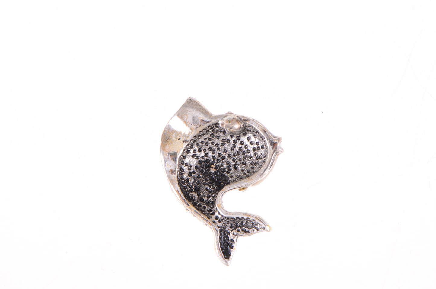 Swarovski Crystal Element Antique Silver Fish Stud Earrings