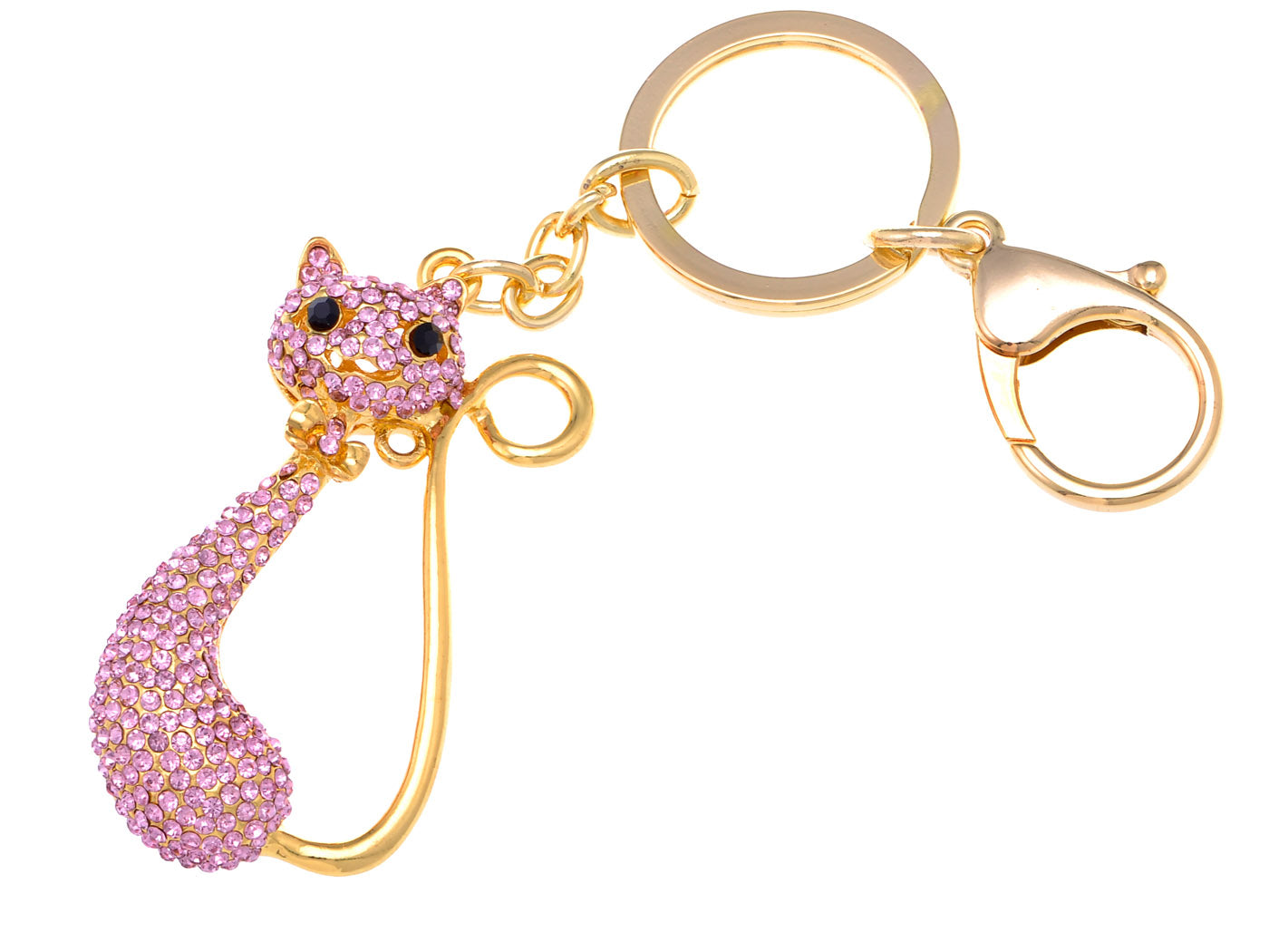 Bow Tie Light Rose Pink Pipe Kitten Cat Keychain