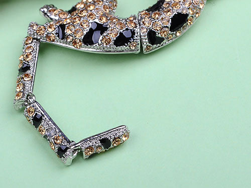 Swarovski Crystal Ball Play Circus Wild Leopard Tiger Cat Keychain