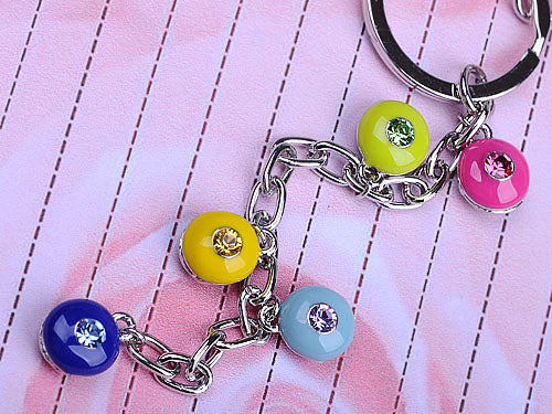 Colorful Dangle Beaded Enamel Butterfly Keychain
