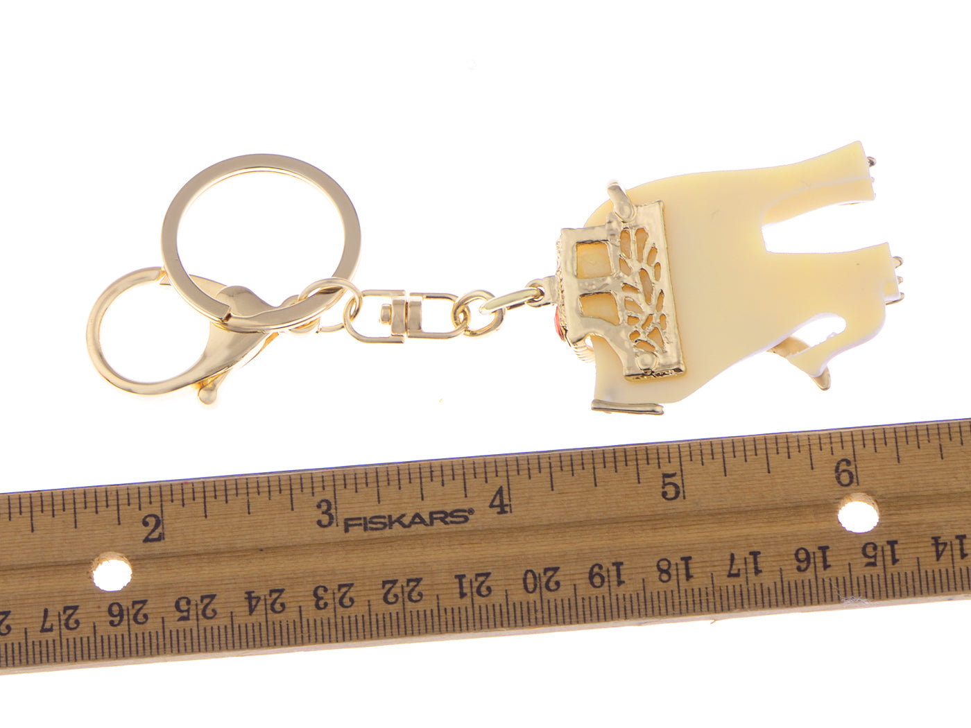 Multicolored Cream Indian Elephant Key Chain