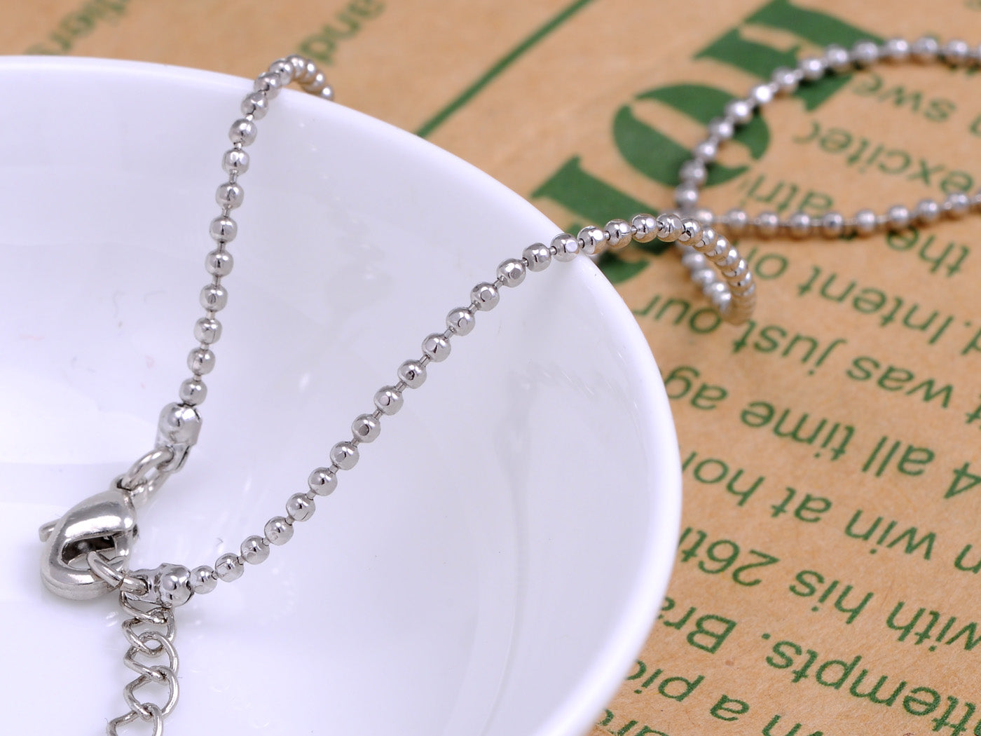 Swarovski Crystal Light Blue Heart Spade Ribbon Pendant Necklace