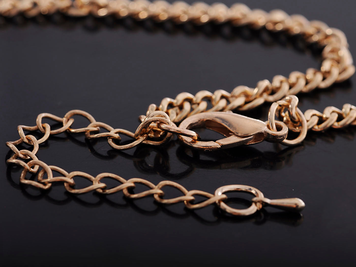 Pink Accented Clustered Chain Necklace