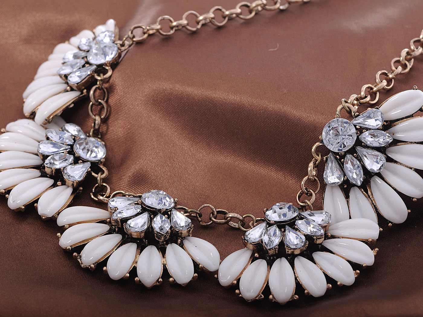 Opal Fan Like Wintertime Necklace