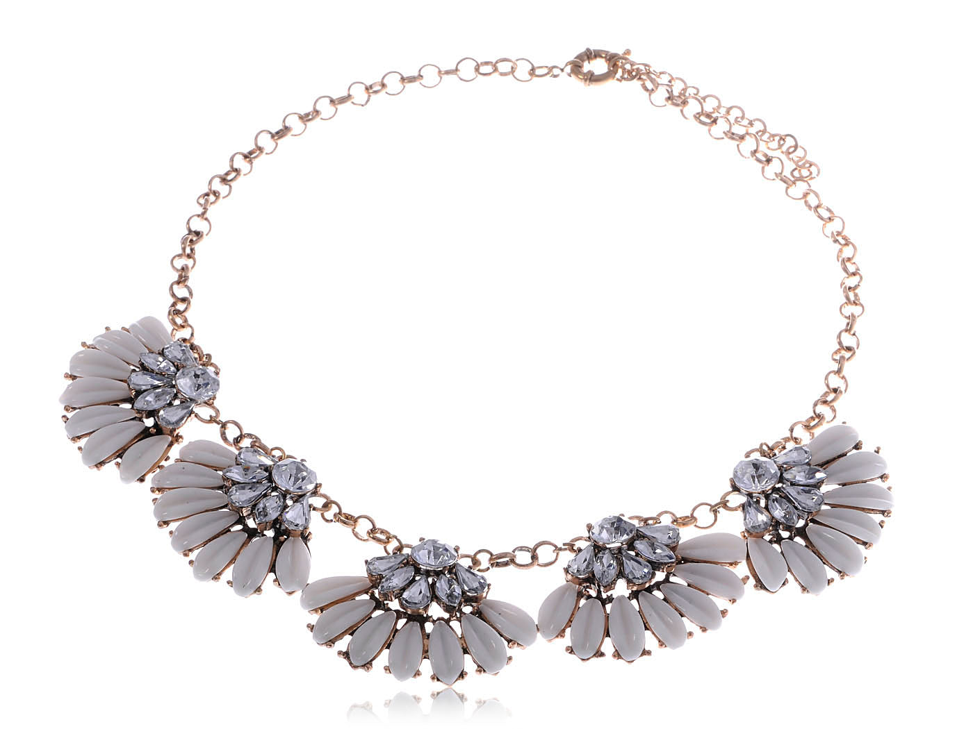 Opal Fan Like Wintertime Necklace