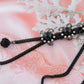 Dangling Black Cut Out Flower Trio Jewelry Necklace