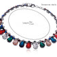 Festive Multicolor Gem Teardrop Black Chain Necklace