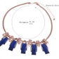 Rose Dark Blue Elements Dangle Necklace
