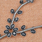 Grey Floral Leaves Vine Dangle Flower Necklace