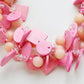 Peach Hot Wild Pink Diva Princess Beaded Bohemian Girl Cluster Pieces Necklace