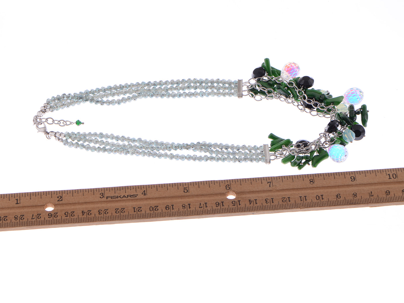 Swarovski Crystal Green Beads Cluster Pendent Necklace