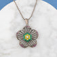 Swarovski Crystal Dark Gun Gypsy Daisy Flower Pendant Necklace