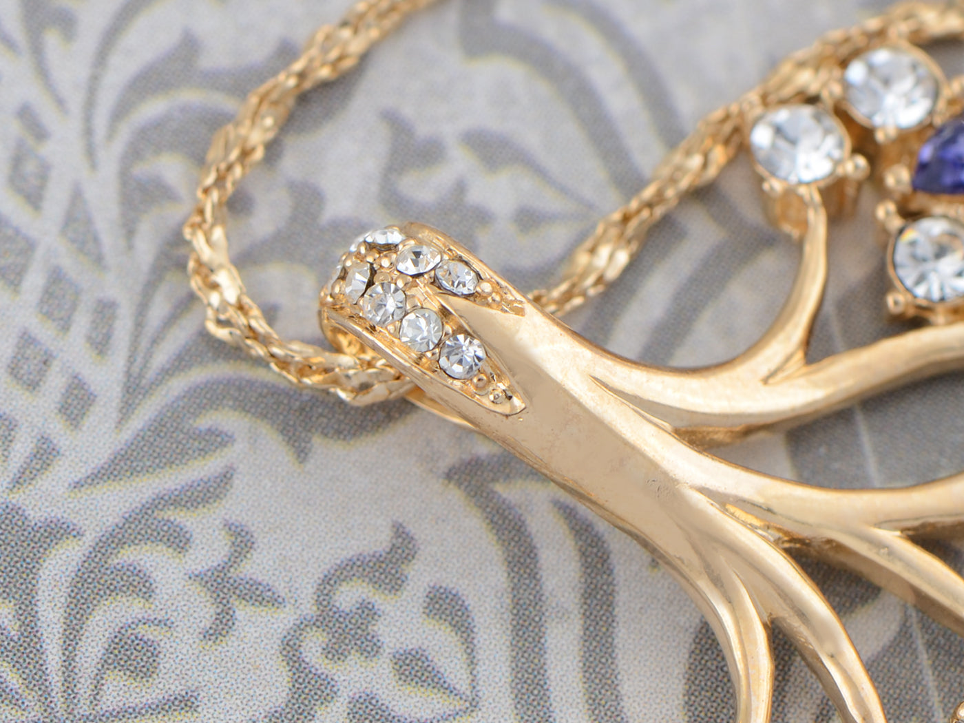 Swarovski Crystal Magical Grandfather Oak Tree Root Pendant Necklace