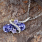 Swarovski Crystal Lavender Purple Ribbon Flower Tear Drop Art Pendant Necklace