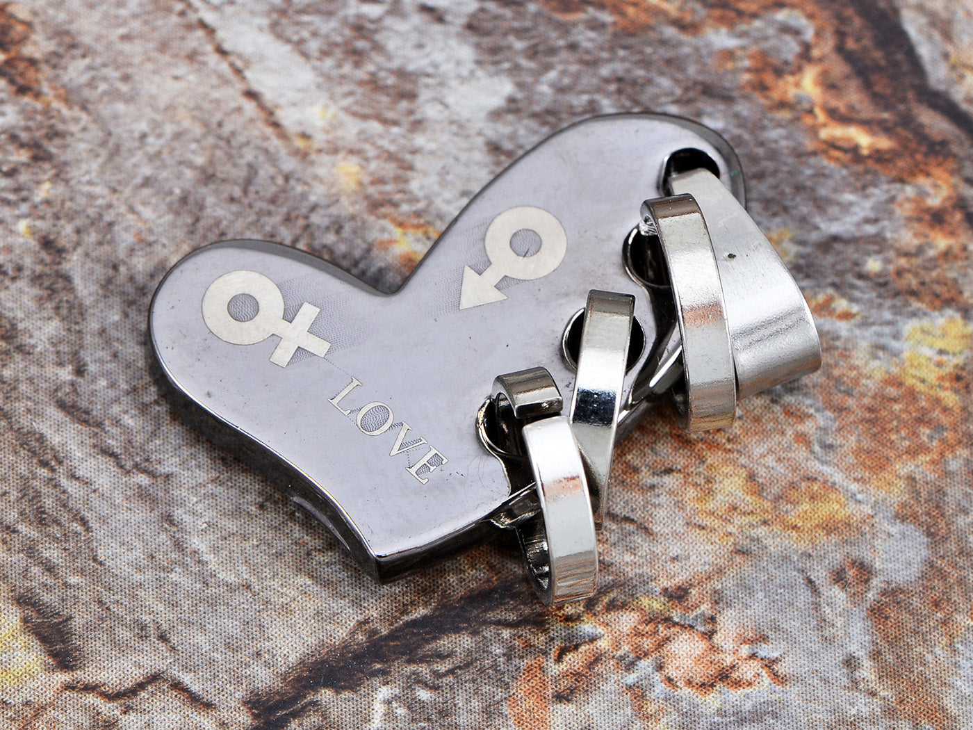 Stainless Steel Pierced Ring Big Heart Male Female Symbol Love Necklace Pendant