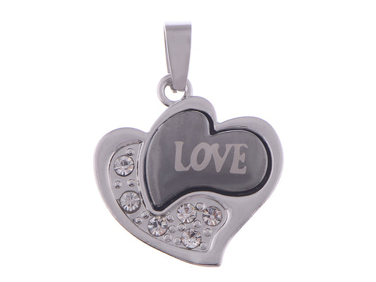 Stainless Steel Hi Abstract Heart Love Necklace Pendant