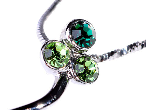 Pacific Opal Green Flower Abstract Pendant Necklace