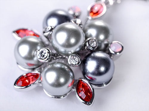 Odd Shape Black Pearl Cluster Snowflake Pendant Necklace