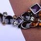 Swarovski Crystal Dark Bohemian Amethyst Se Flower Petal Crest Necklace