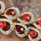 Swarovski Crystal Ruby Red Swan Lover Valentine Necklace Earring Jewelry Set