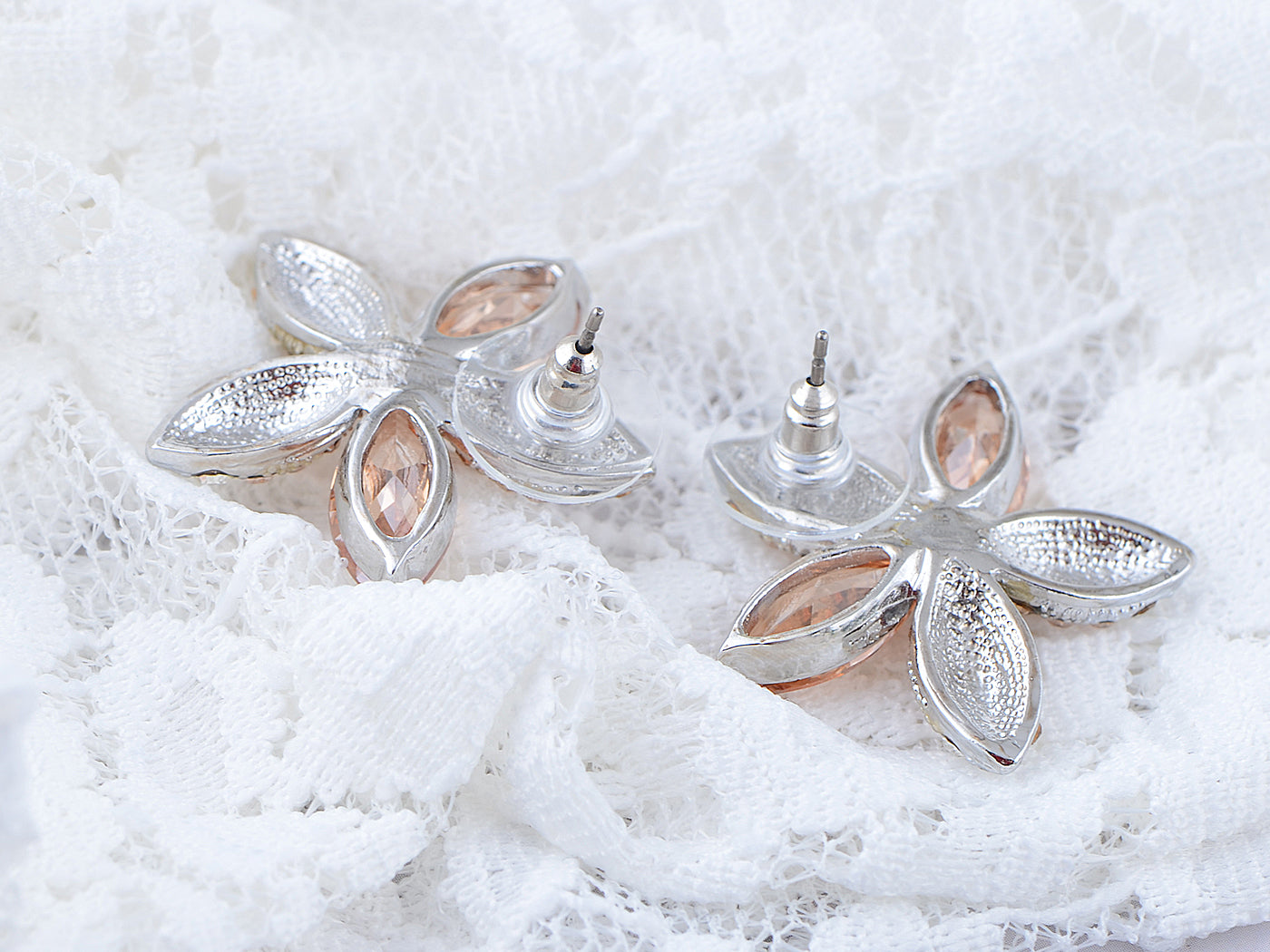 Swarovski Crystal Topaz Autumn Flower Leaves Necklace Earring Set