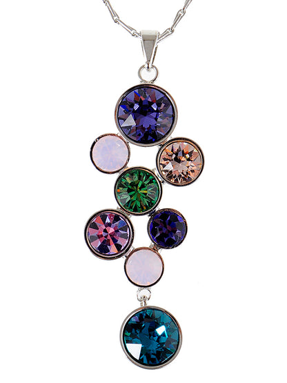 Swarovski Crystal Multi Color Abstract Dangle Drop Pendant Necklace