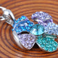 Swarovski Crystal Aqua Blue Zircon Sapphire Flower Pendant Pearl Necklace