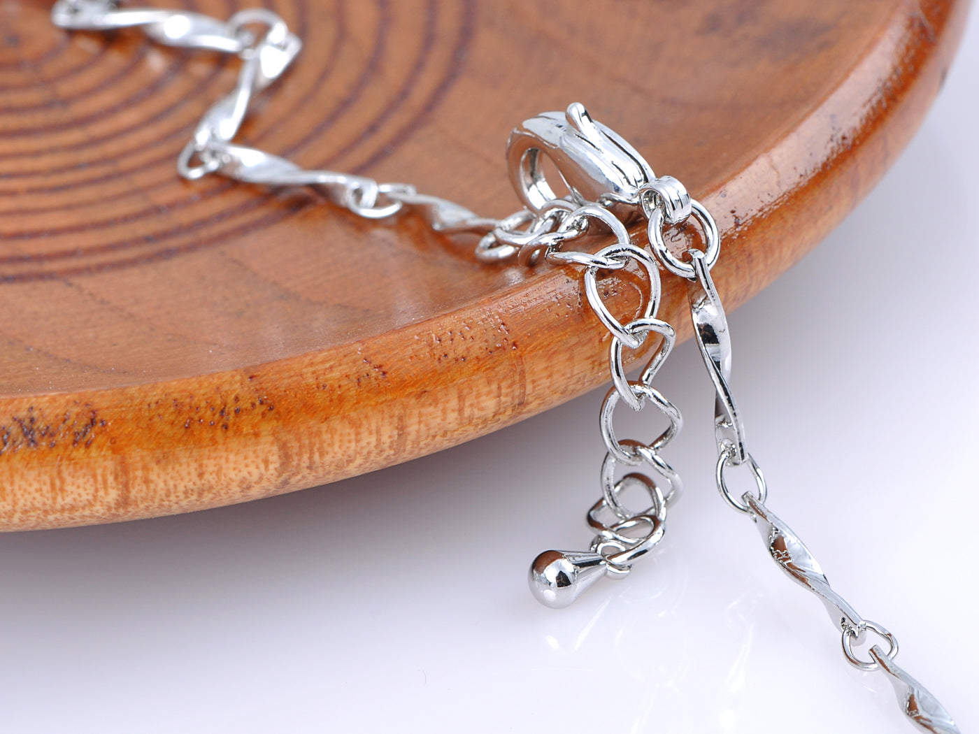 Swarovski Crystal Aqua Blue Zircon Sapphire Flower Pendant Pearl Necklace