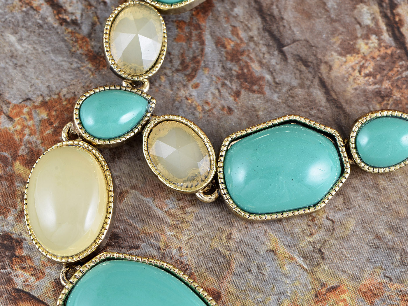 Antique Design Turquoise Opal Color Bead Strand Amulet Long Dress Trend Necklace