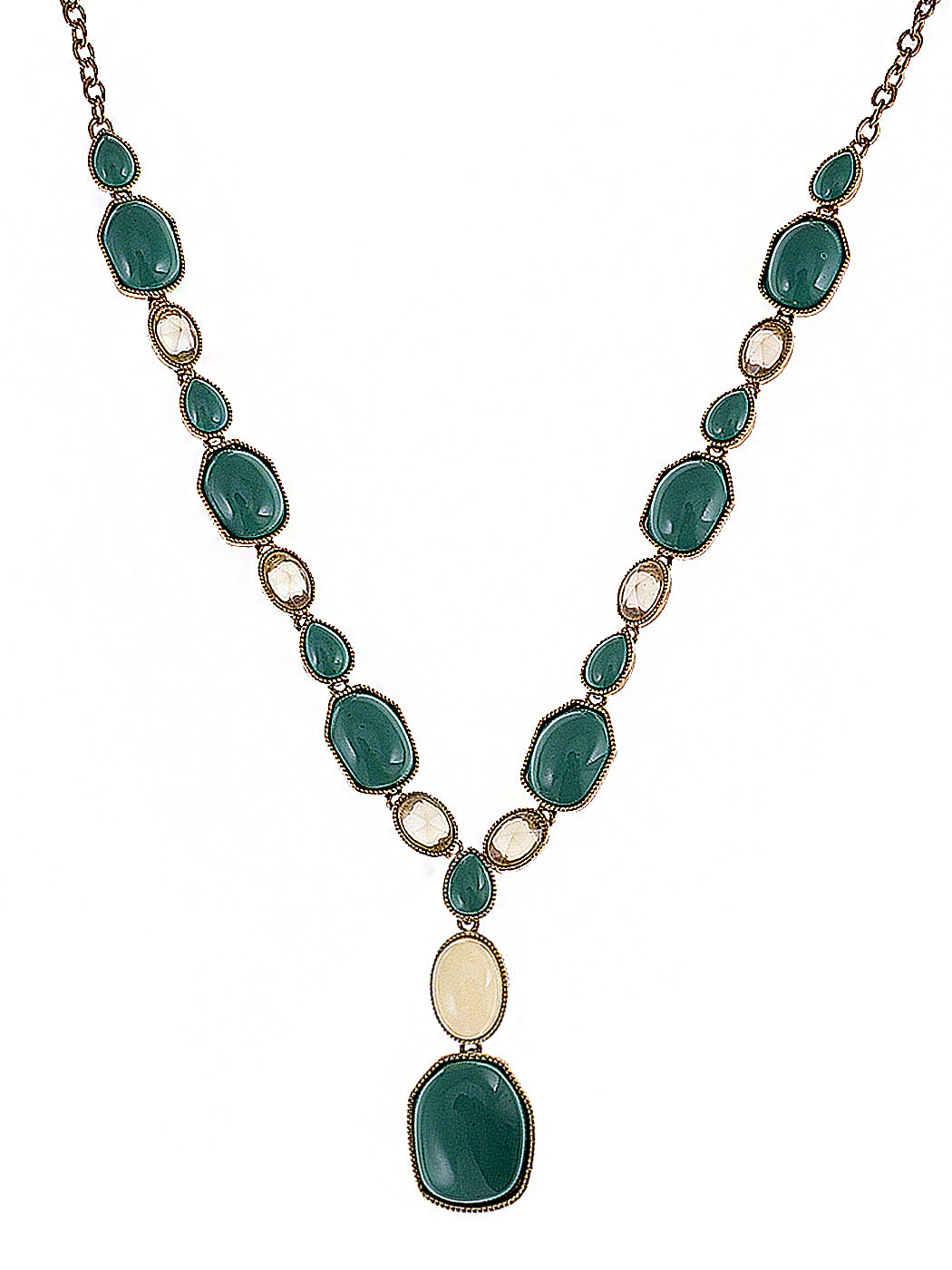 Antique Design Turquoise Opal Color Bead Strand Amulet Long Dress Trend Necklace