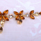 Swarovski Crystal Gold Topaz Colored Flower Necklace Earrings Set