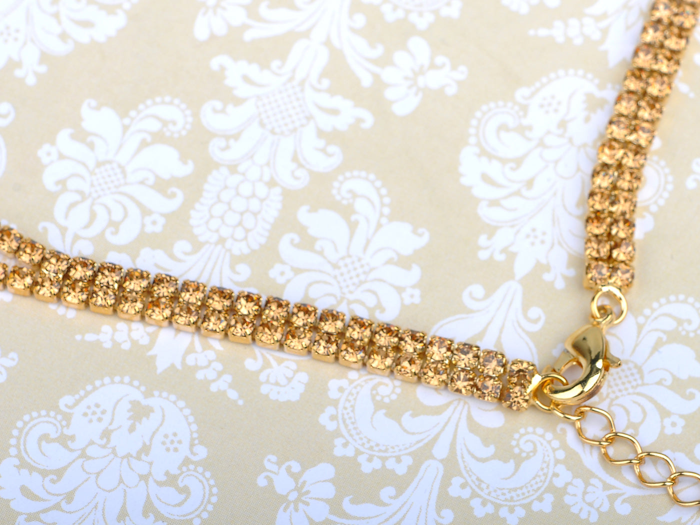 Swarovski Crystal Topaz Element Indian Earring Necklace Set
