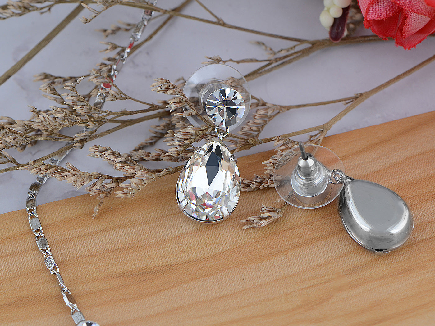 Swarovski Crystal Element Prismatic Bejewel Charm Earring Necklace Set