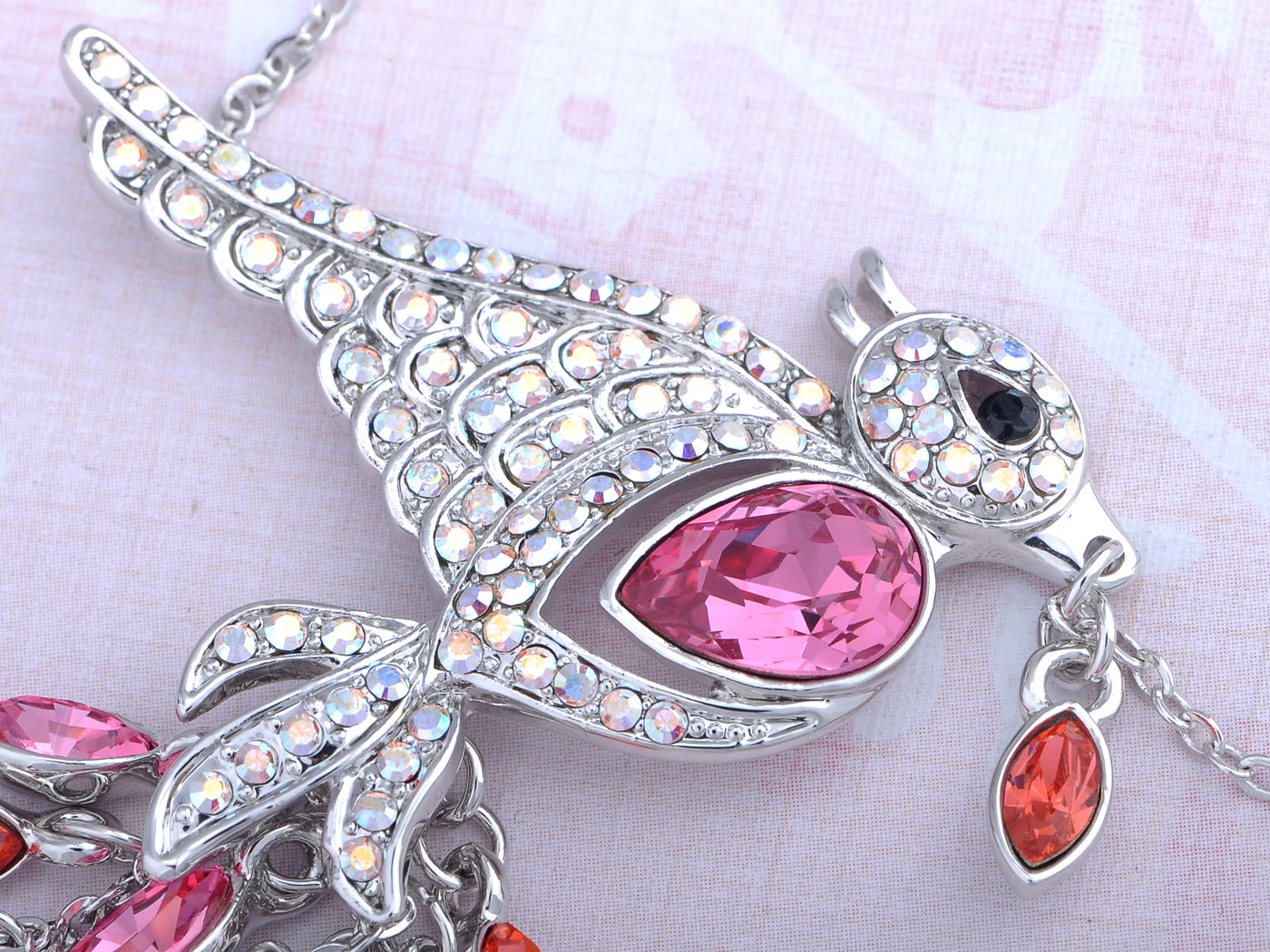 Swarovski Crystal Sparrow Necklace Rhinestone Bird Pendant