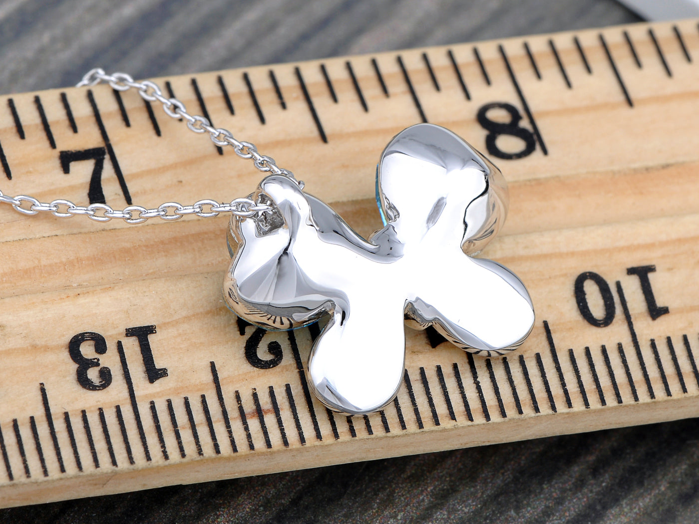 Light Aquamarine Double Love Ab Butterfly Element Necklace