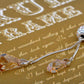 Light Peach Honeycomb Spilling Duo Droplets Element Necklace
