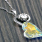 Swarovski Crystal Steel Ab Double Soulful Heart Shadow Element Necklace