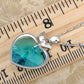 Blue Swarovski Crystal Apple & Heart Pendant Necklace