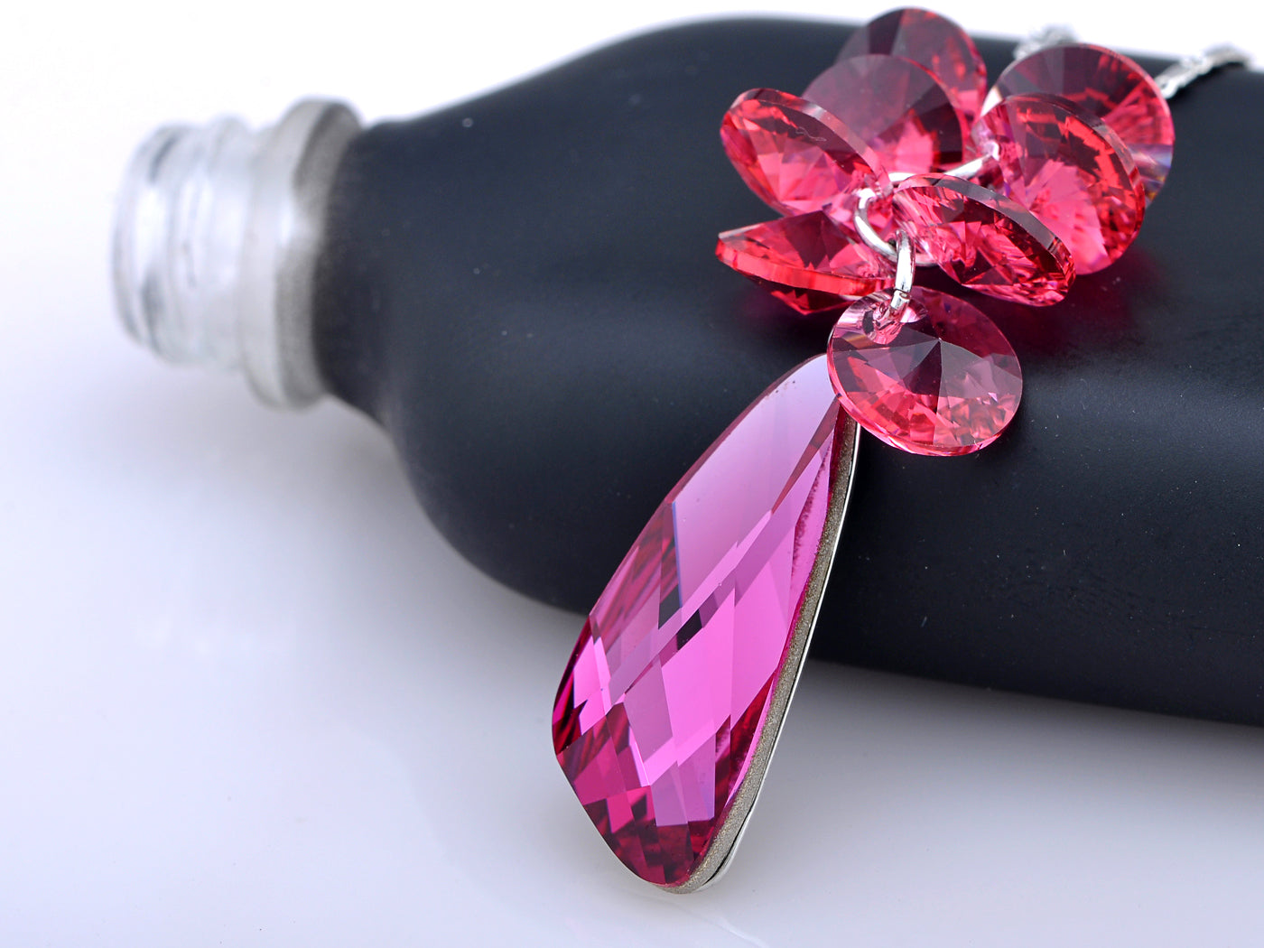 Fuchsia Siam Grape Cluster Bearing Plum Fruit Element Necklace