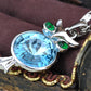 Swarovski Crystal Light Blue Owl Bird Pendant Necklace