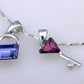 Swarovski Crystal Sapphire Lock Amethyst Key Pair Safeguard Element Necklace