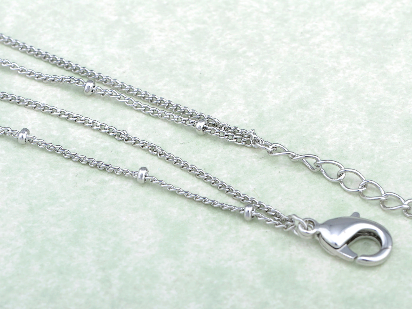 Swarovski Crystal Light Blue Multi Layered Bunny Rabbit Pendant Necklace